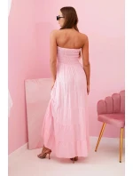 Dámské viskózové šaty s elastickým topem bonbónově růžová