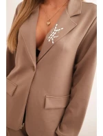 Dámský komplet s viskózou a ozdobami a elastickými kalhotami fango