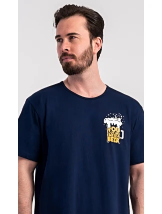 Pánská noční košile s krátkým rukávem Pivo