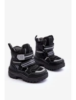 Dětské zateplené sněhule s rzepy černé Big StarMM374129 Dětské zateplené sněhule s rzepy černé Big StarMM374129