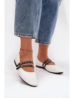 Dámské Baleríny S Paskami Bílé Deliora Dámské Baleríny S Paskami Bílé Deliora