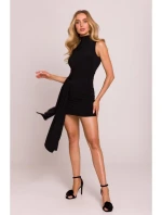 M841 Mini šaty s vázáním vpředu - černé