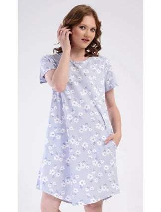 Dámské domácí šaty Nature modro-bílé - Vienetta Dámské domácí šaty Nature modro-bílé - Vienetta