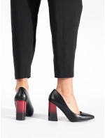 Luxusní lodičky černé dámské na širokém podpatku Luxusní lodičky černé dámské na širokém podpatku