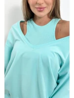 3dílný set mikina + top + legíny mint 3dílný set mikina + top + legíny mint