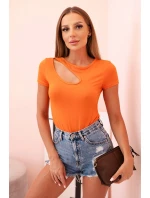 Dámské bavlněné body s V výstřihem a nařasením fango