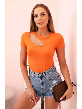 Dámské bavlněné body s V výstřihem a nařasením fango