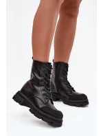 Dámské pracovní kotníky vyhřívané se zdobením S.Barski HY42-982 Černé Dámské pracovní kotníky vyhřívané se zdobením S.Barski HY42-982 Černé