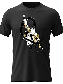 Pánské bavlněné tričko s potiskem - FREDDIE MERCURY - černé
