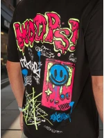 Pánské tričko s potiskem černé FashionStreet RX5645