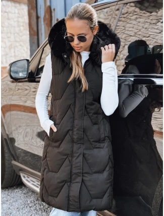 Dámská prošívaná vesta černá FashionStreet TY5262 Dámská prošívaná vesta černá FashionStreet TY5262