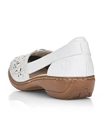 Rieker W RKR442B bílá ažurová kožená polobotka