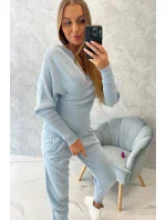 Dvoudílná souprava svetrů v modré barvě