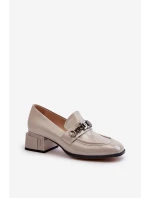 Lakové lodičky na podpatku šedé S.Barski MR38-960