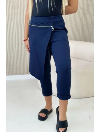 Punto Milano Zimní kalhoty s ozdobným zipem námořnická modř Punto Milano Zimní kalhoty s ozdobným zipem námořnická modř