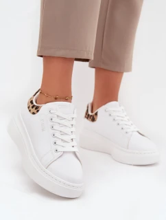 Dámské Tenisky Na Platformě Big Star SS274247 Bílé Leopardí