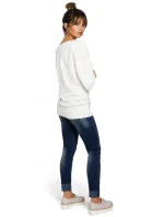 B048 Halenka nadměrné velikosti se zavinovacími detaily - pudrová