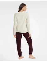 Dámské pyžamo Gracy 40930-08X Béžová a bordó - Henderson Ladies Dámské pyžamo Gracy 40930-08X Béžová a bordó - Henderson Ladies