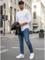 Pánské modré džíny slim fit FashionStreet UX4475