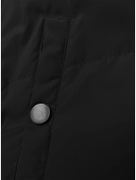 Krátká černá dámská vesta se stojáčkem a kapucí J Style (5M3151-392)