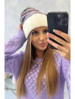 Dámská čepice Feba K330 ecru+violet