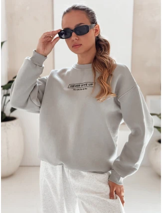 Dámská oversize mikina NEVER grey FashionStreet BY1230 Dámská oversize mikina NEVER grey FashionStreet BY1230