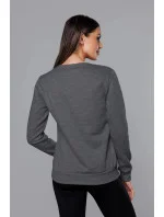 Dámská tepláková mikina v grafitové barvě se stahovacími lemy (W01-5) Dámská tepláková mikina v grafitové barvě se stahovacími lemy (W01-5)