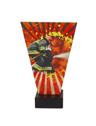 Hasičská skleněná trofej
