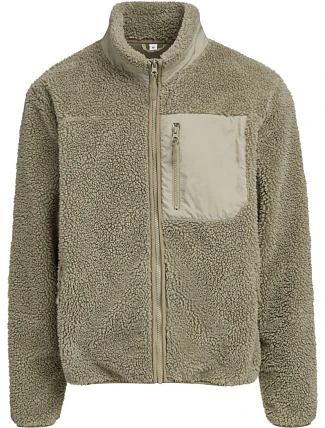 Build your Brand BY 406 Unisex fleecová bunda "Bonded Sherpa" 56.0406 pale olive Build your Brand BY 406 Unisex fleecová bunda "Bonded Sherpa" 56.0406 pale olive