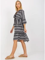 Šaty D73771M30214A1EN černobílé