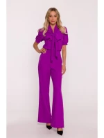 S421 Kombinéza s mašlí na zavazování - levandulová