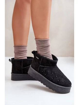 Sněhule s ozdobou na platformě Big Star Černé Sněhule s ozdobou na platformě Big Star Černé