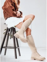 Dámské ponožkové boty béžové FashionStreet ZY1286 Dámské ponožkové boty béžové FashionStreet ZY1286