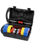 Barevné činky s funkcí činky v kufříku HMS SKC20 2 x 10 kg