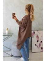 Halenka s oversize potiskem mocca