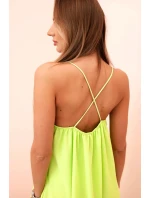 Dlouhé šaty bez ramínek neonově zelená Dlouhé šaty bez ramínek neonově zelená