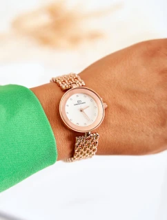 Dámské hodinky Giorgio & Dario se zirkony na ciferníku růžové zlato