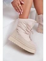 Sněhule Na Platformě Na Zip Big Star OO274885 Béžové Sněhule Na Platformě Na Zip Big Star OO274885 Béžové