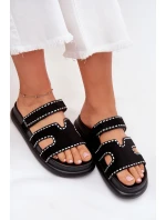 Dámské Pantofle S Dekorací Na Platformě Černé Delyna