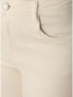 Dámské úzké džíny s vysokým pasem ecru FashionStreet UY2864