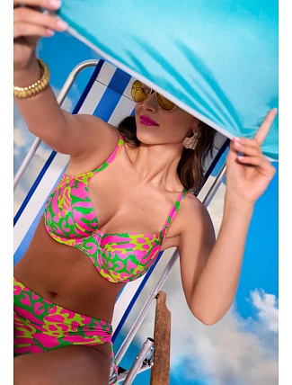 Plavková podprsenka s plnými košíčky Ava SK 246 Neon Safari