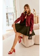 Eko kožené sandály na podpatku bordové Lillita