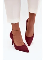 Dámské lodičky s eko semišem bordové Elvessa