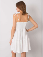 RUE PARIS Dámské bílé šaty s volánkem