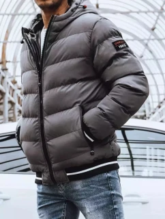 FashionStreet šedá oboustranná pánská zimní bunda TX4198
