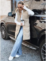 Dámská prošívaná béžová vesta FashionStreet TY5263
