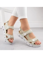 Pohodlné sandály na suchý zip Rieker W RKR691 beige