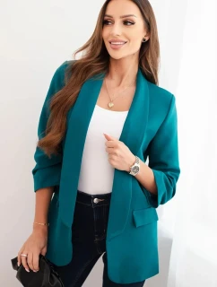 Dámská sako bez zapínání s podšívkou S/M mořská