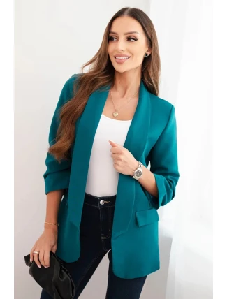Dámská sako bez zapínání s podšívkou S/M mořská