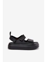 Dámské sandály na platformě se suchým zipem černé Nitepira